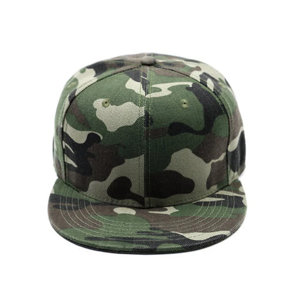 Camouflage Flat Brim Hip Hop Fitted Cap