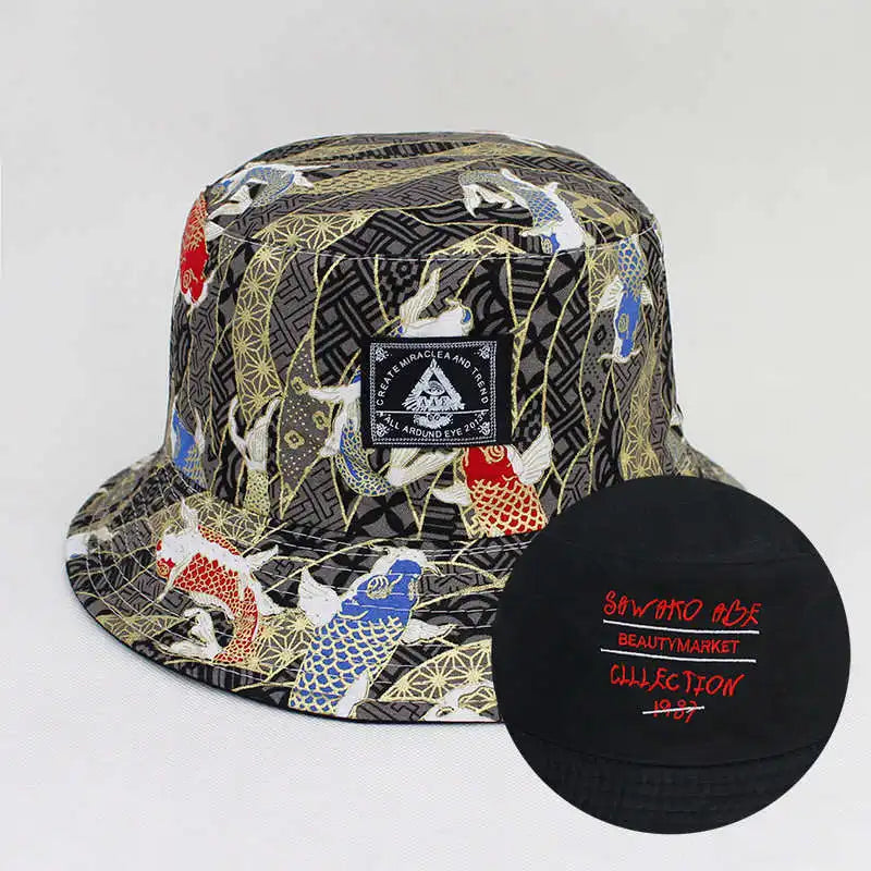 Cotton Print Bucket Hat for Men and Women