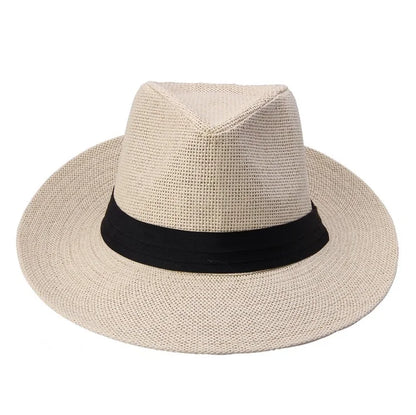Paper Straw Ribbon Jazz Sun Bucket Hat