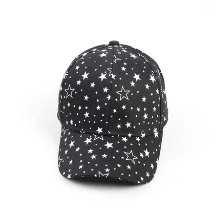 Cotton Star Print Adjustable Baseball Cap
