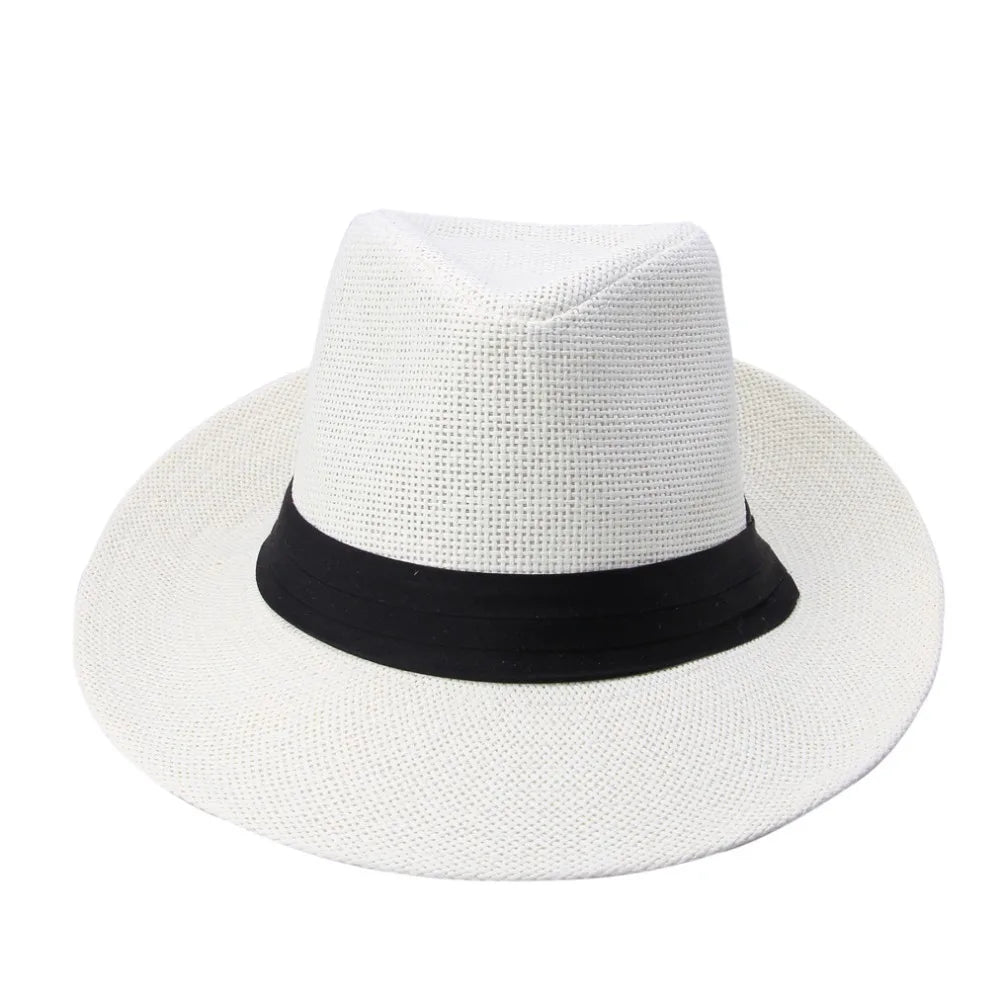 Paper Straw Ribbon Jazz Sun Bucket Hat