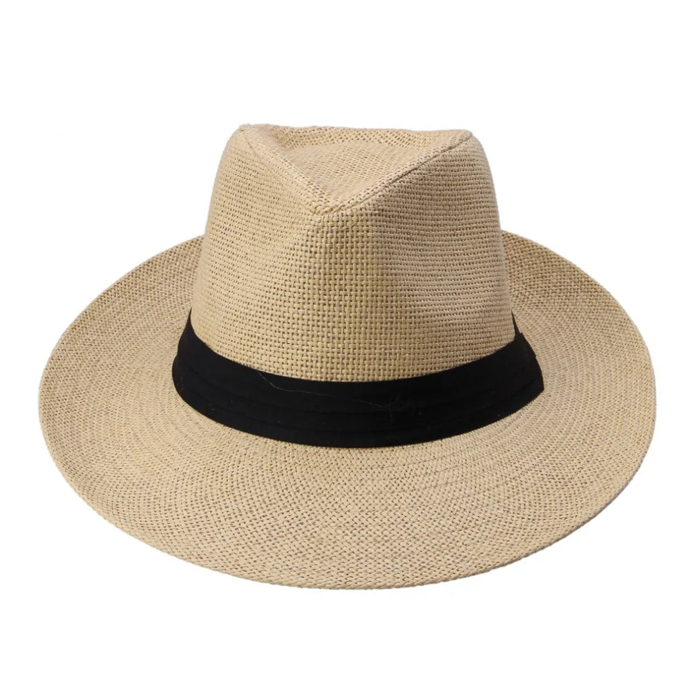 Paper Straw Ribbon Jazz Sun Bucket Hat