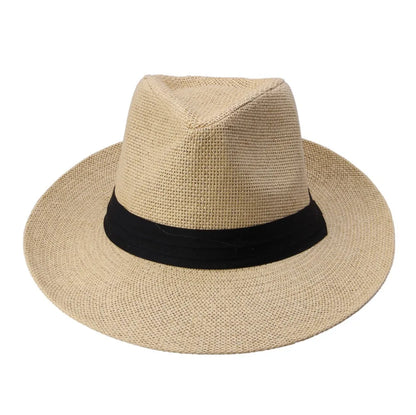 Paper Straw Ribbon Jazz Sun Bucket Hat