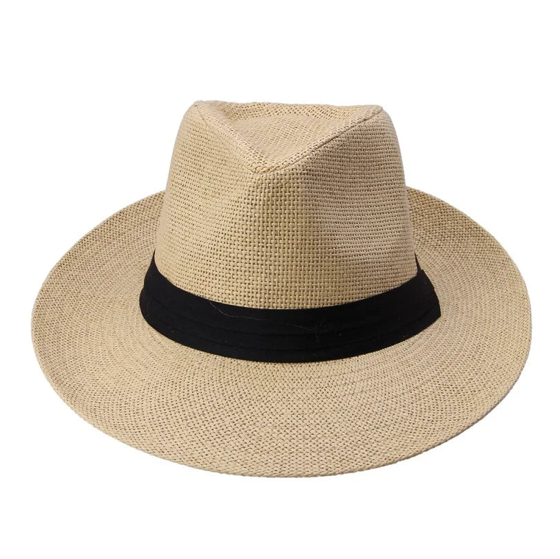 Paper Straw Ribbon Jazz Sun Bucket Hat