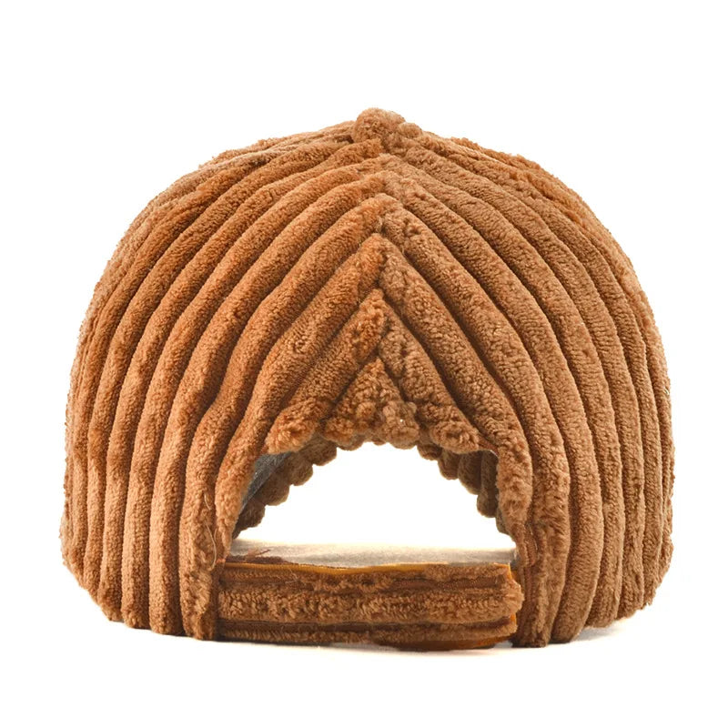 Corduroy Winter Snapback Baseball Cap