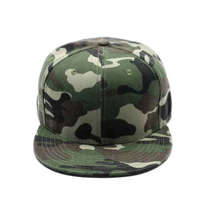 Camouflage Flat Brim Hip Hop Fitted Cap