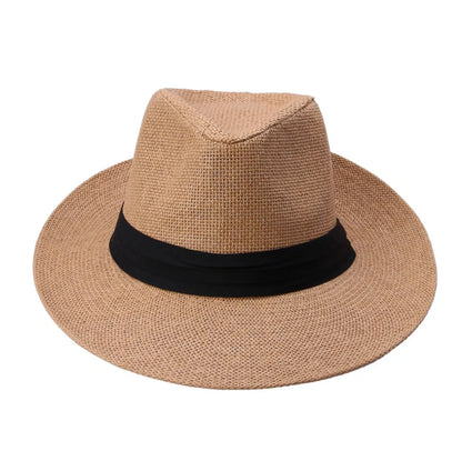 Paper Straw Ribbon Jazz Sun Bucket Hat