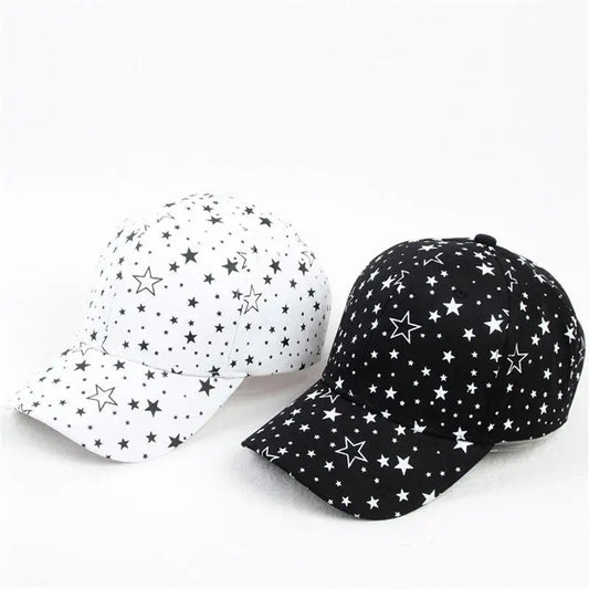 Cotton Star Print Adjustable Baseball Cap