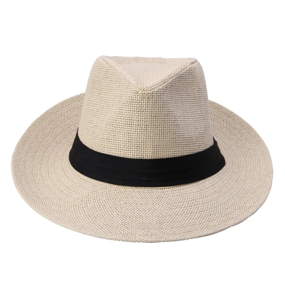 Paper Straw Ribbon Jazz Sun Bucket Hat