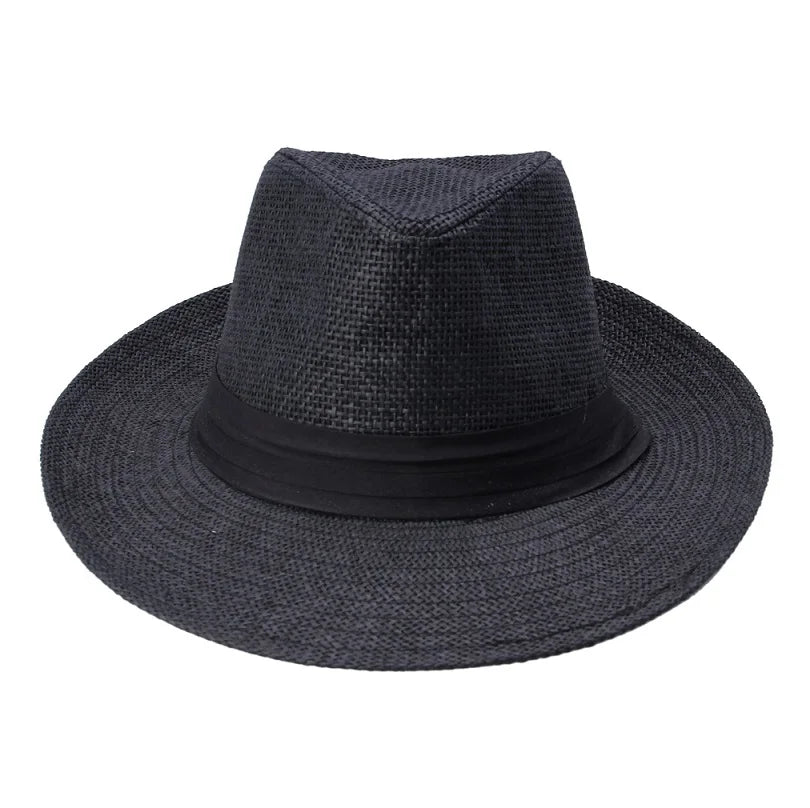 Paper Straw Ribbon Jazz Sun Bucket Hat