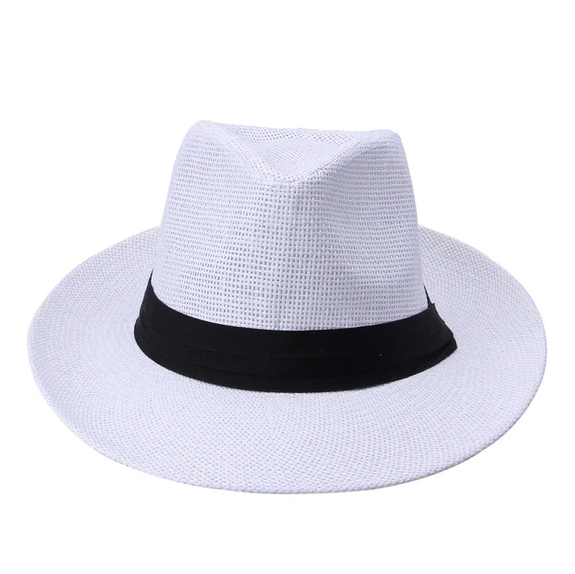 Paper Straw Ribbon Jazz Sun Bucket Hat