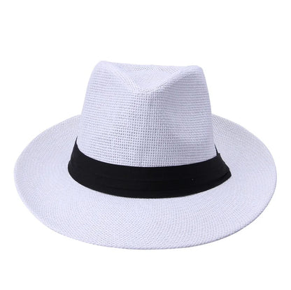 Paper Straw Ribbon Jazz Sun Bucket Hat