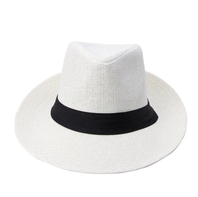 Paper Straw Ribbon Jazz Sun Bucket Hat