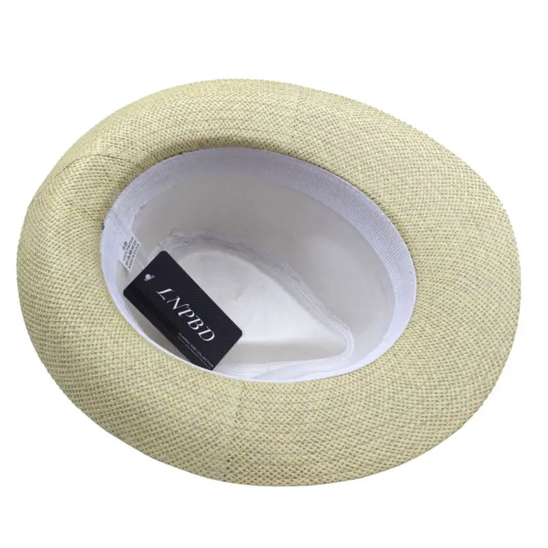 Paper Straw Ribbon Jazz Sun Bucket Hat