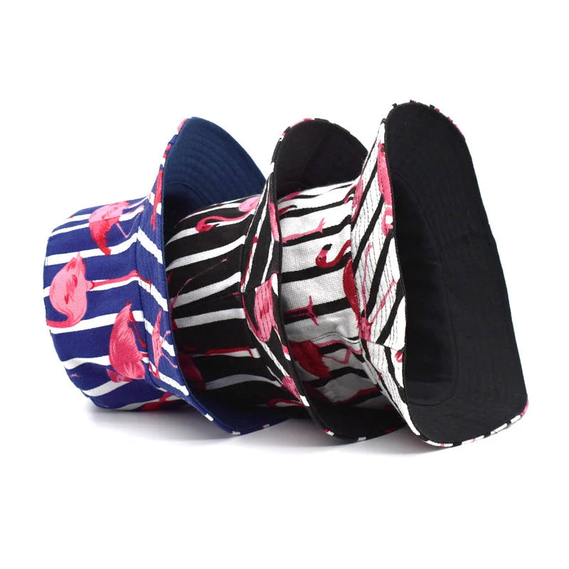Flamingo Printed Double Sided Bucket Hat