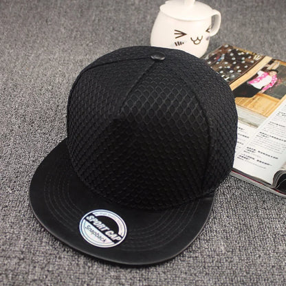 Plastic Triangle Flat-Brim Hip Hop Snapback Cap