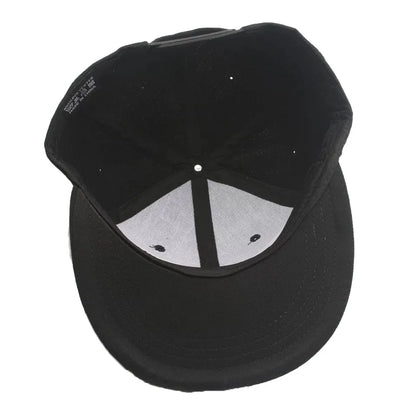 Solid Flat Brim Plain Snapback Cap For Street Dance