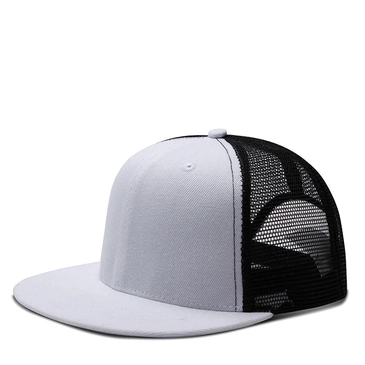 Adult Solid Color Mesh Hip Hop Snapback Cap