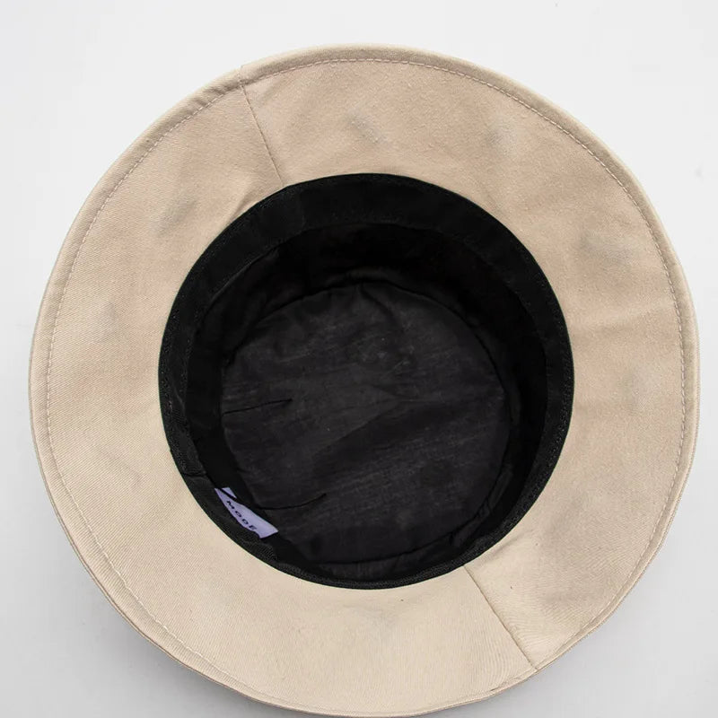 Korean Bear Embroidery Cartoon Leisure Bucket Hat