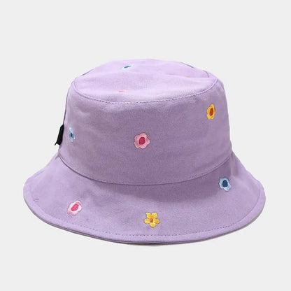 Cotton Flower Embroidered Unisex Bucket Hat