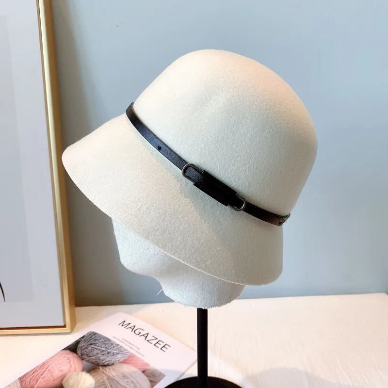 Vintage Wool French Style Women's Bucket Hat