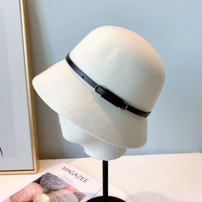 Vintage Wool French Style Women's Bucket Hat