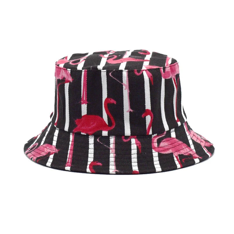 Flamingo Printed Double Sided Bucket Hat