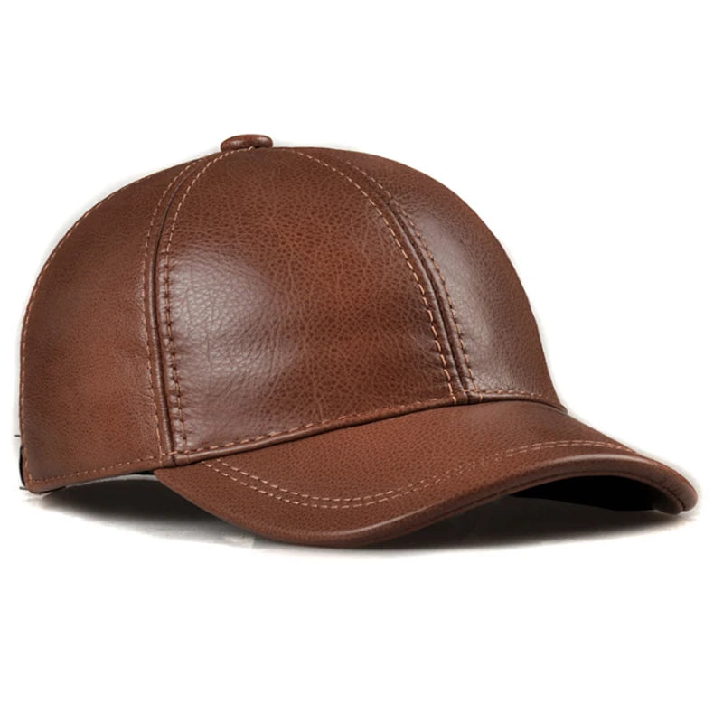 Winter Leather Duckbill Baseball Cap