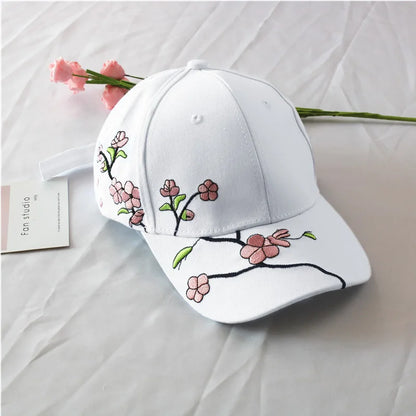 JK Korean Flower Embroidery Baseball Caps