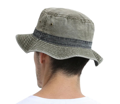 Voboom Men Washed Cotton Bucket Hat