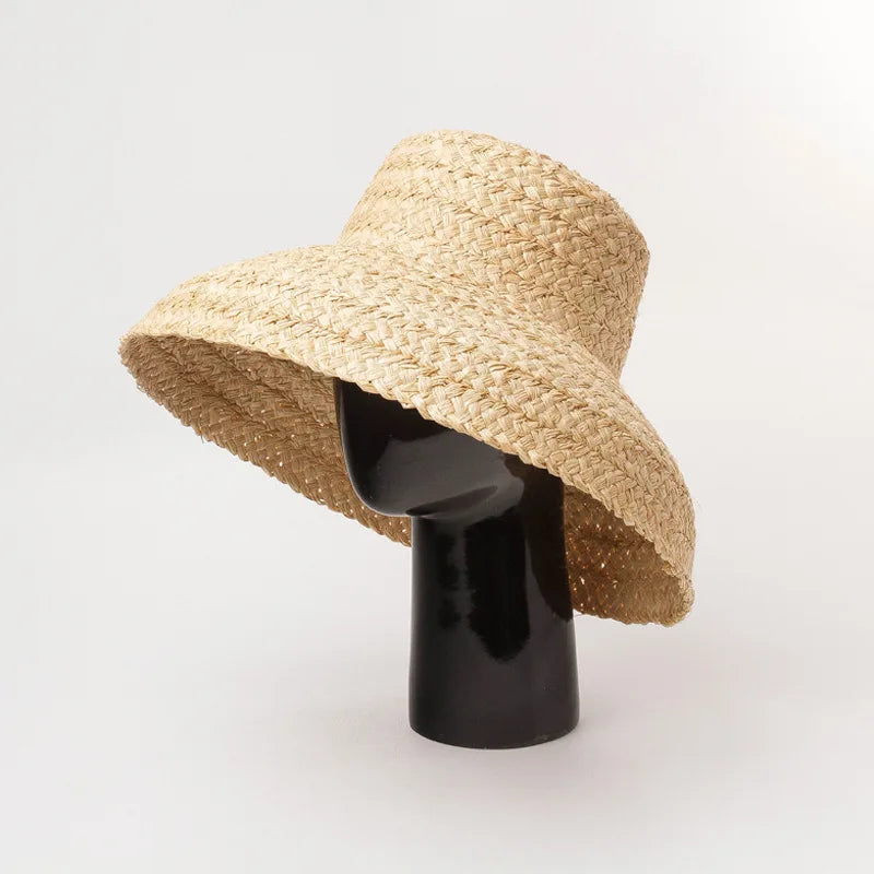 Women's Wide Brim Raffia Bucket Hat