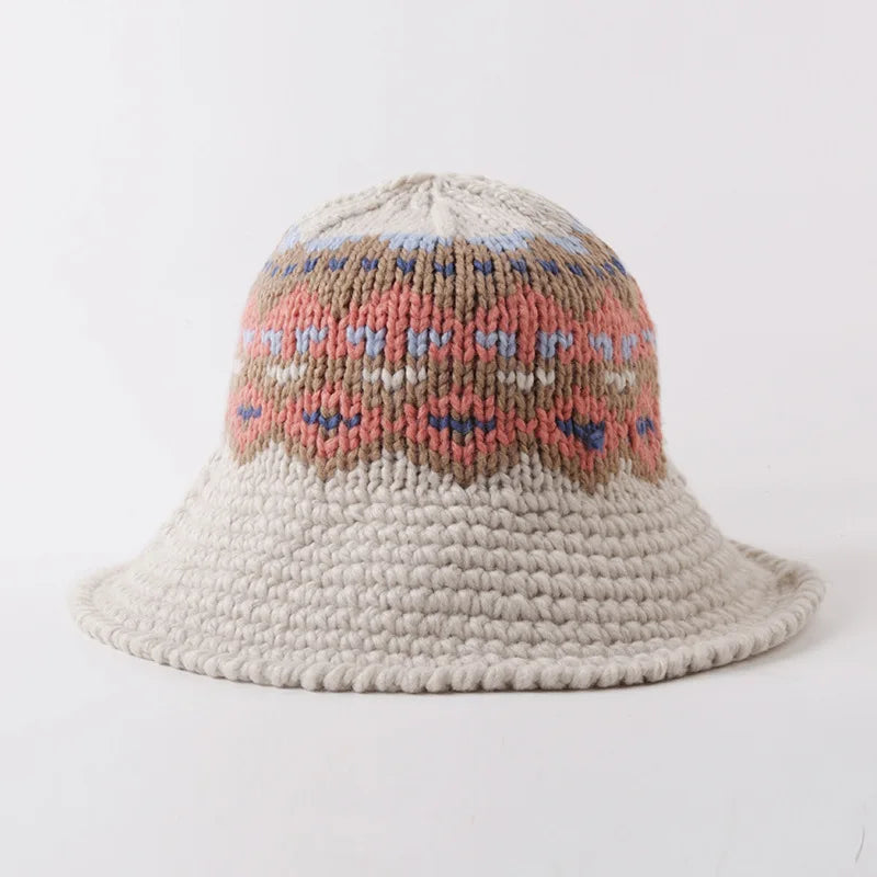 Thickened Warm Knitted Winter Bucket Hat