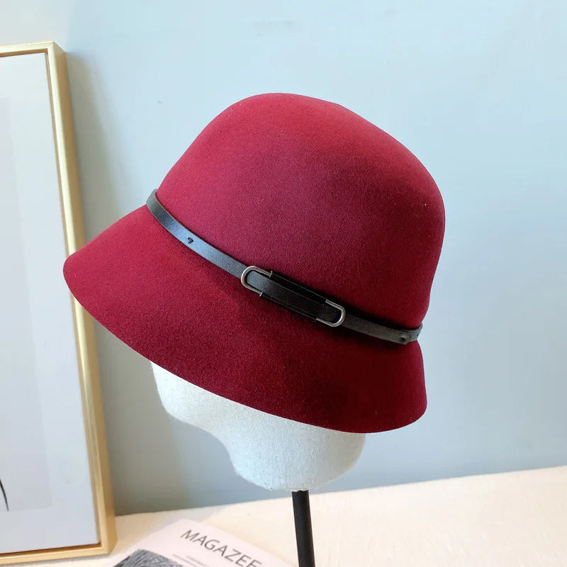 Vintage Wool French Style Women's Bucket Hat