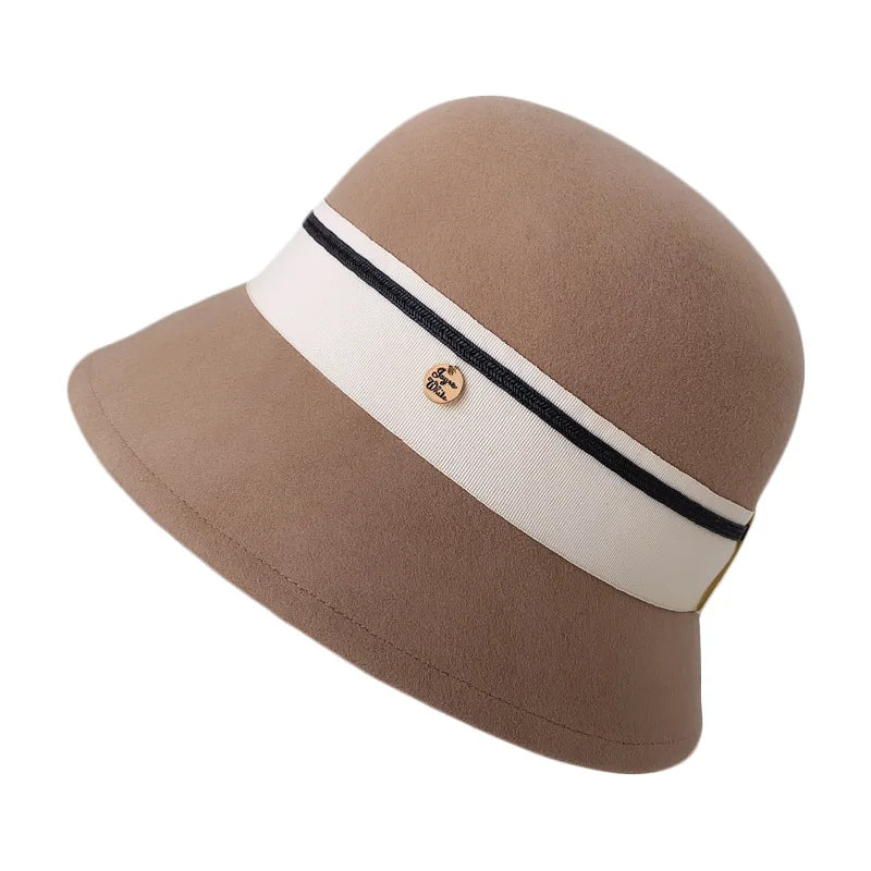 Vintage Wool French Style Women's Bucket Hat