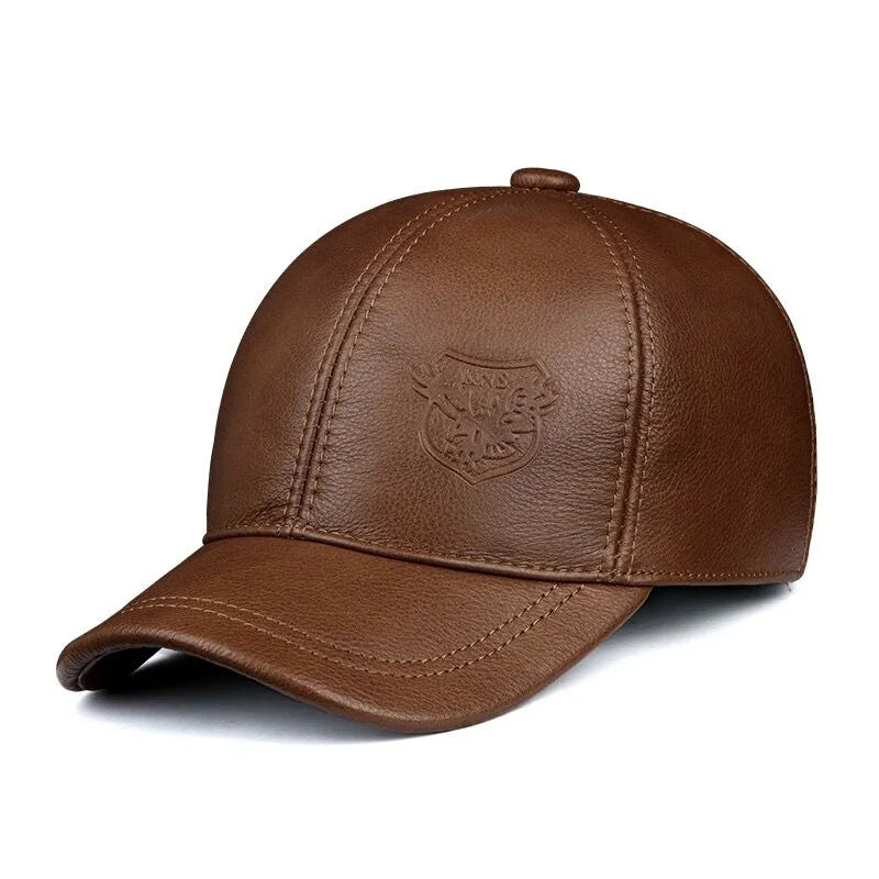 Men’s 2025 Genuine Leather Baseball Cap