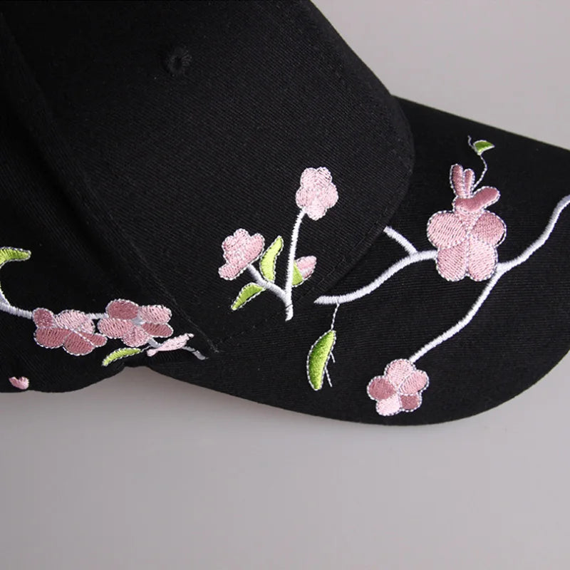 JK Korean Flower Embroidery Baseball Caps