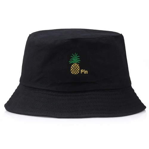 Pineapple Embroidered Hip Hop Summer Bucket Hat