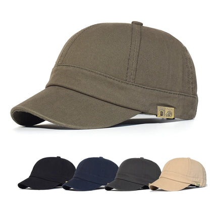 Short Brim Baseball Cap Cotton