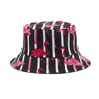 Flamingo Printed Double Sided Bucket Hat