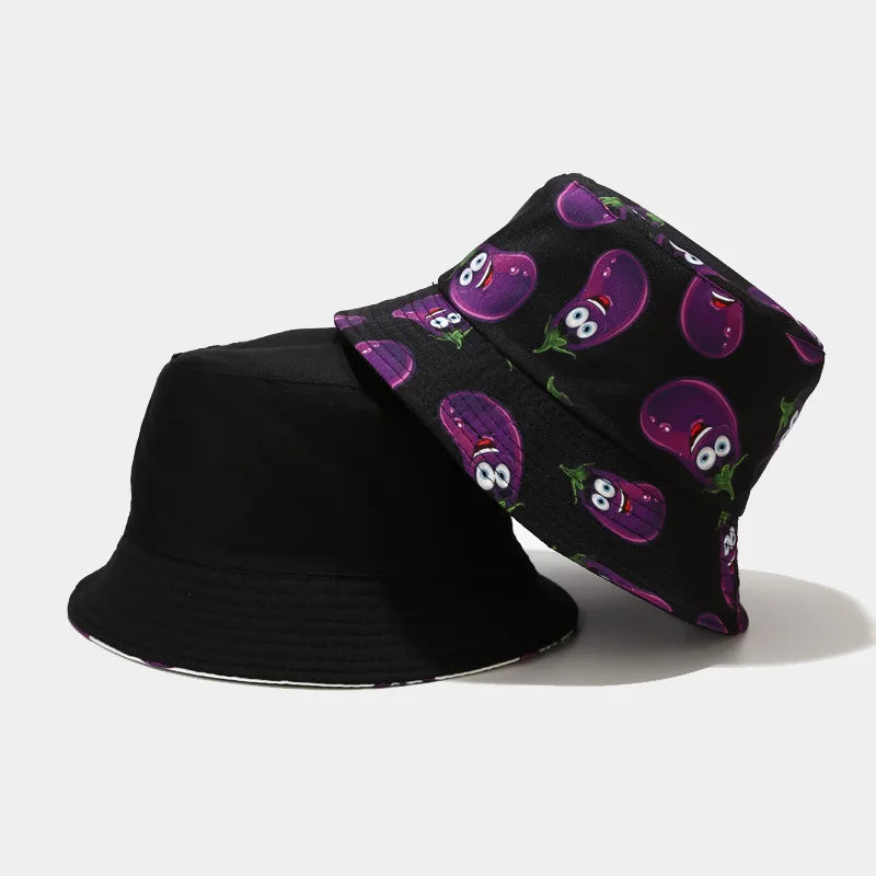 Vegetable Pattern Bucket Hat Unisex Fisherman Sun Cap