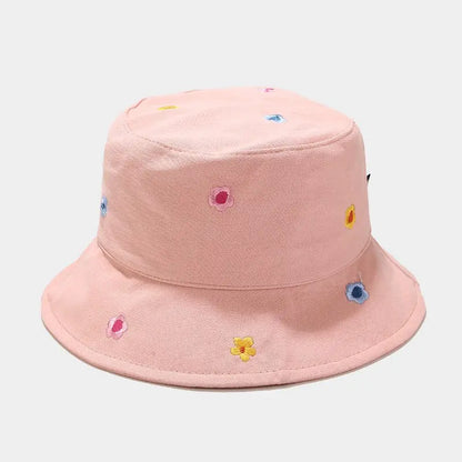 Cotton Flower Embroidered Unisex Bucket Hat