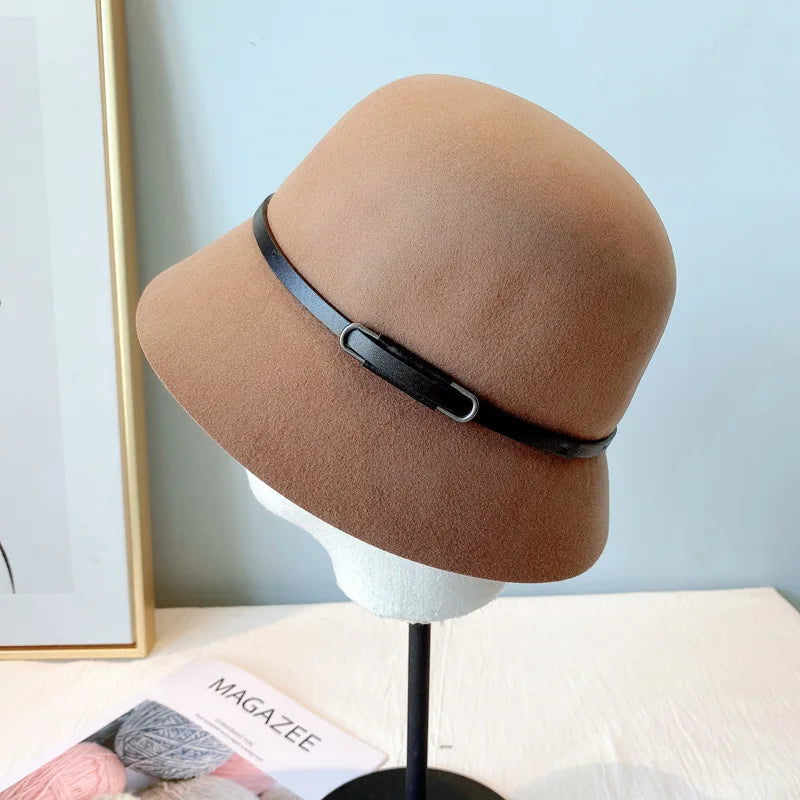 Vintage Wool French Style Women's Bucket Hat