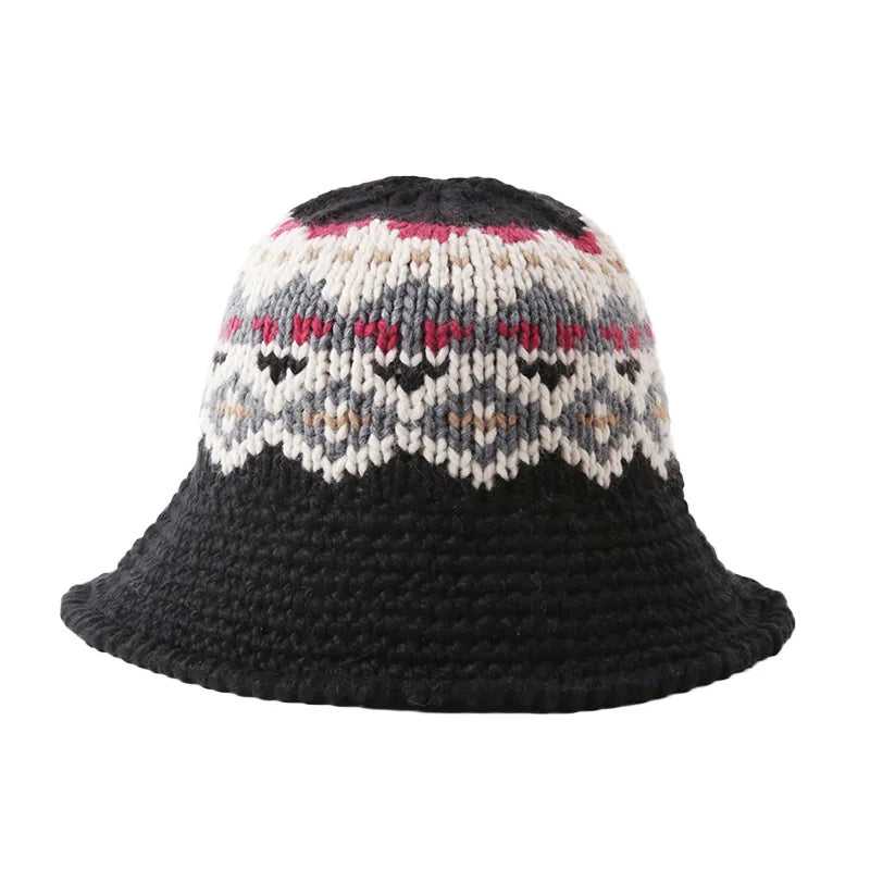 Thickened Warm Knitted Winter Bucket Hat