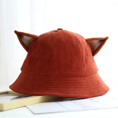 Women Fox Ears Summer Sun Bucket Hat