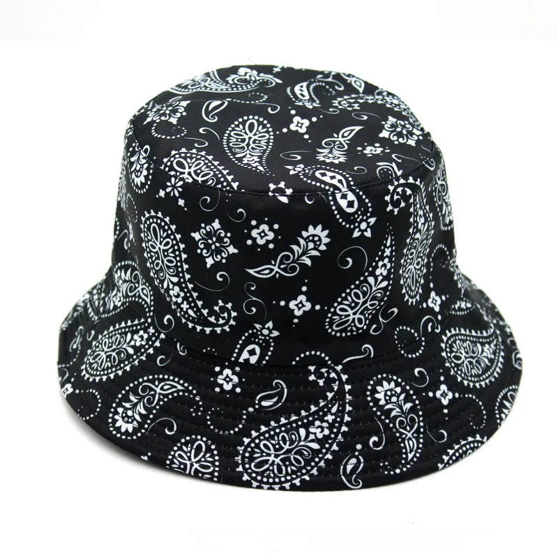 Unisex Cashew Flower Reversible Cotton Bucket Hat