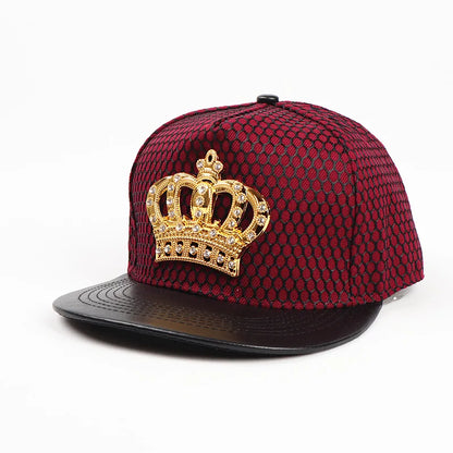 Crown Europe Logo Flat Brim Hip Hop Cap