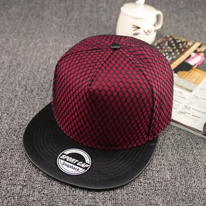 Plastic Triangle Flat-Brim Hip Hop Snapback Cap