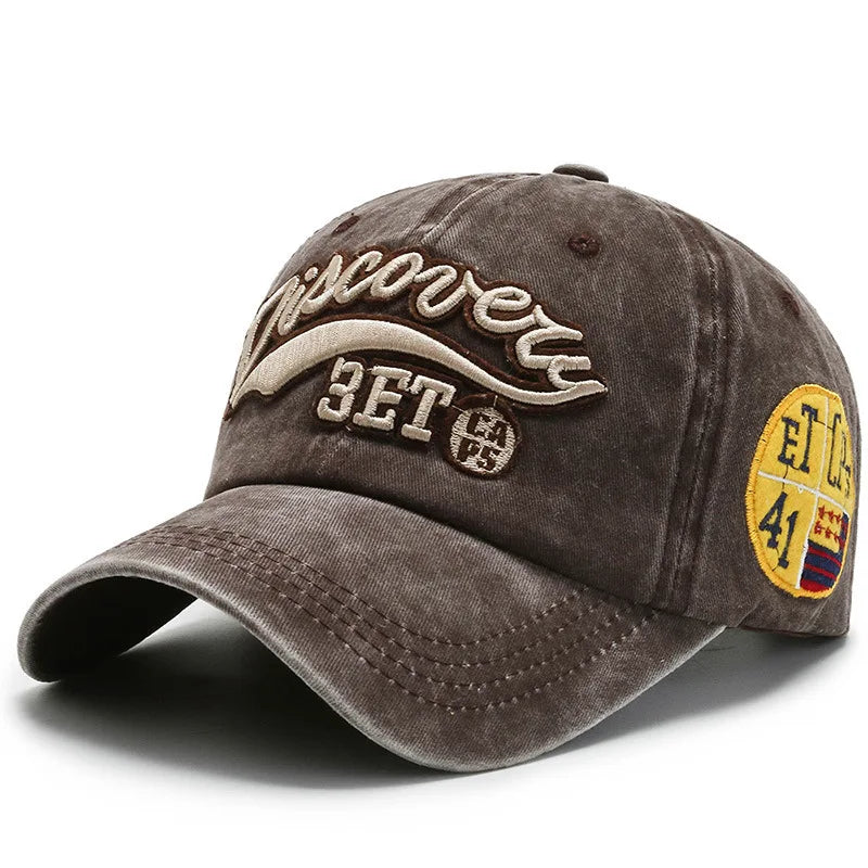 Retro Letter Embroidered Denim Baseball Cap