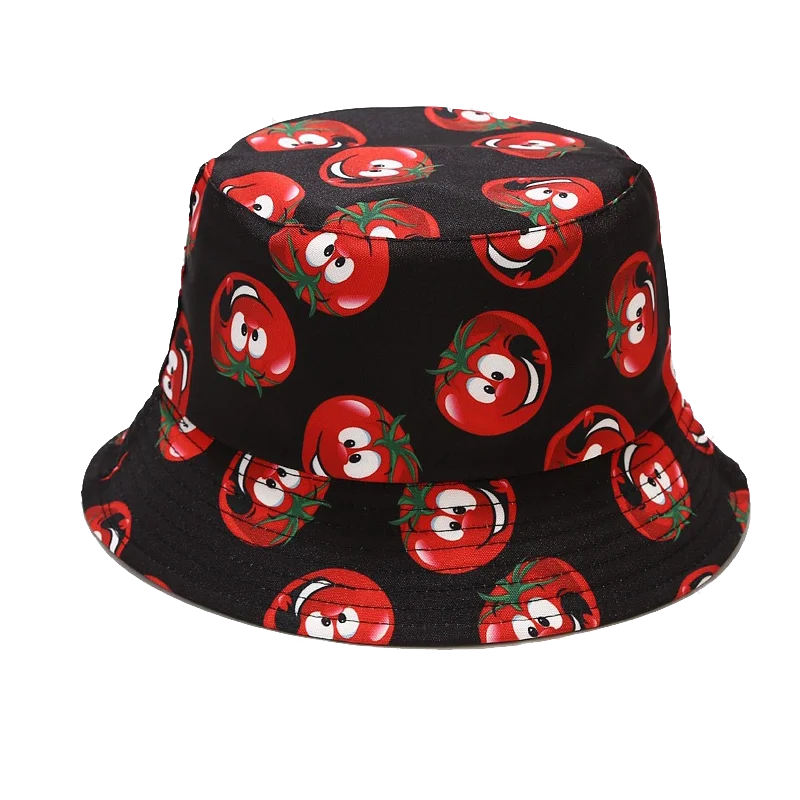 Vegetable Pattern Bucket Hat Unisex Fisherman Sun Cap
