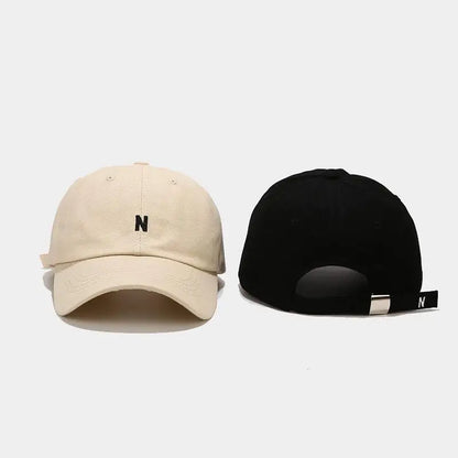 Letter N Embroidered Cotton Baseball Cap